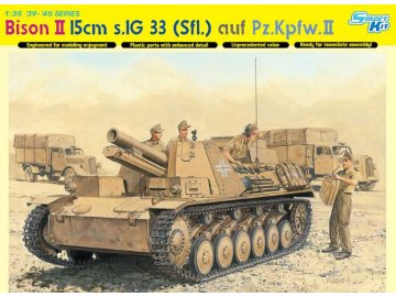 Dragon - 15 cm sIG 33 auf Fahrgestell Panzerkampfwagen II (Sf) Bison II na podvozku Pz.Kpfw. II, Model Kit military 6440, 1/35