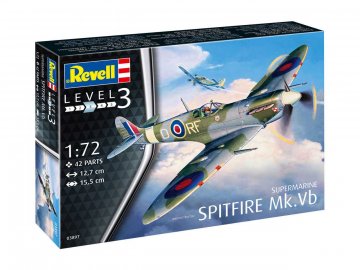 Revell - Supermarine Spitfire Mk.Vb, Plastikmodellbausatz Flugzeug 03897, 1/72