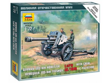 Zvezda - Leichte Feldhaubitze 10,5 cm leFH 18, Wargames (WWII) 6121, 1/72