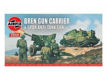 Airfix - Bren Gun Carrier a 6 pdr Anti-Tank Gun, Classic Kit VINTAGE A01309V, 1/76