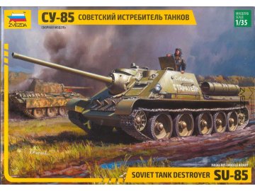 Zvezda - SU-85, sovětské samohybné dělo, Model Kit 3690, 1/35