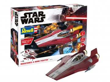 Revell - Star Wars - Resistance A-wing Fighter, red, světelné a zvukové efekty, Build & Play SW 06770, 1:44
