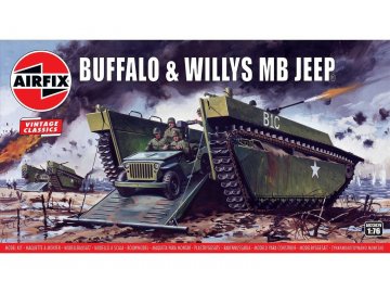 Airfix - set LVT-2 Water Buffalo and Jeep Willys MB, Classic Kit VINTAGE A02302V, 1/76