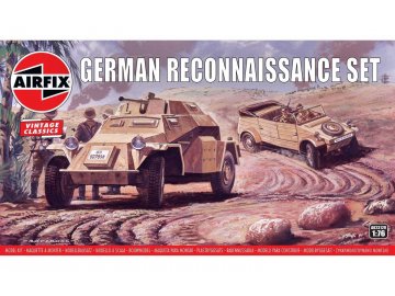 Airfix - set of reconnaissance vehicles KdF 82 Kübelwagen and Sd.Kfz.222 Leichter Panzerspähwagen, Classic Kit VINTAGE A02312V, 1/76