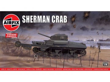 Airfix - M4 Sherman Crab - odminovací zařízení, Classic Kit VINTAGE A02320V, 1/76