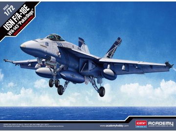 Academy - Boeing F/A-18E Super Hornet, US NAVY, VFA-143 "PUKIN DOGS", Model Kit 12547, 1/72
