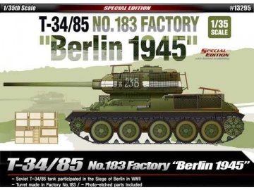 Academy - T-34/85, sovětská armaáda, No.183 Factory, Berlín 1945, Model Kit 13295, 1/35