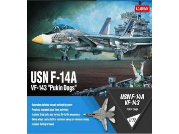 Academy - Grumman F-14 A Tomcat, US NAVY, "VF-143 Pukin Dogs", Model Kit 12563, 1/72