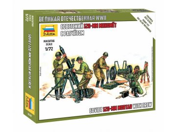 Zvezda - figurky sovětský 120 mm minomet s obsluhou, Wargames (WWII) 6147, 1/72