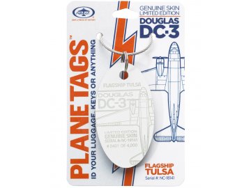 PlaneTags - přívěsek ze skutečného letadla Douglas DC-3 Dakota, NC-18141