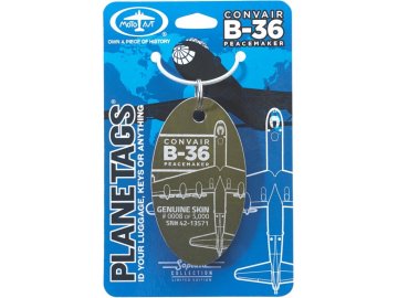 PlaneTags - přívěsek ze skutečného letadla Convair B-36 Peacemaker, registrace 42-13571