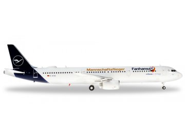 Herpa - Airbus A321, Lufthansa, "2018" Colors, Named "Lindau", "Fanhansa Team Plane" tittles, Germany, 1/200