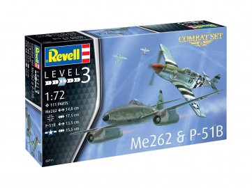 Revell - Combat set, Messerschmitt Me262 & North American P-51B Mustang, model kit 03711, 1/72