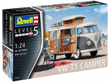 53333 revell vw t1 camper model kit 07674 1 24