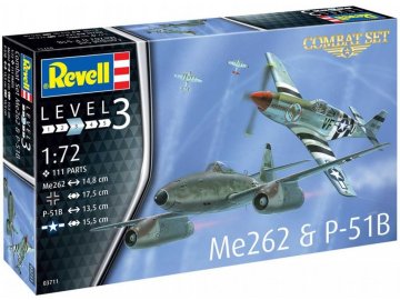 53342 revell set messerschmitt me262 north american p 51b mustang model kit 63711 1 72