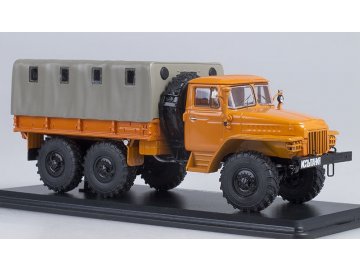 Start Scale Models - URAL-375D, flatbed truck with tarpaulin (orange), 1/43