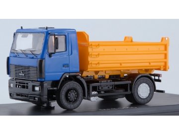 Start Scale Models - MAZ-5550, dump truck (blue-orange), 1/43