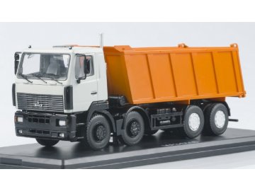 Start Scale Models - MAZ-6516, 8x4 sklápěčka (bílo-oranžová), 1/43