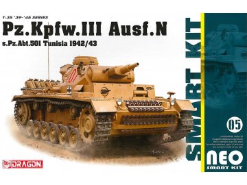 Dragon - Pz.Kpfw.III Ausf.N s.Pz.Abt.501 Tunesien 1942/43 (Neo Smart Kit), Model Kit 6956, 1/35