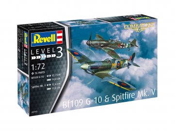 Revell - Bf109G-10 & Spitfire Mk.V, Gefechtssatz, ModelSet 63710, 1/72