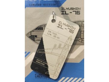 Fuselage Creations - Pendant from real Ilyushin IL-76 UR-UCQ aircraft white and blue