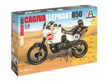 Italeri - Cagiva "Elephant" 850 Paris-Dakar 1987, Model Kit motorka 4643, 1/9