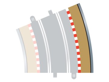 SCALEXTRIC - Rozšíření trati Border, Kerb & Barrier - Curve - R4 - 22.5DEG Outer, SCALEXTRIC C8238