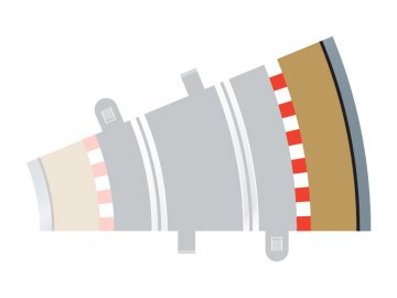 SCALEXTRIC - Border, Kerb & Barrier - Curve - R2 - 22.5DEG Outer, SCALEXTRIC C8239