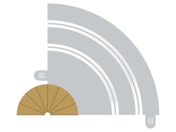 SCALEXTRIC - Border, Kerb & Barrier Extension - Curve - R1 - 22.5DEG Inner, SCALEXTRIC C8279