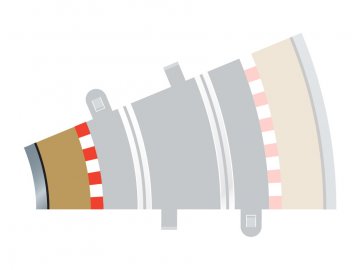 SCALEXTRIC - Einfassung, Bordstein & Barriere - Kurve - R2 - 22.5DEG Innen, SCALEXTRIC C8280