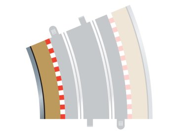 SCALEXTRIC - Rozšíření trati Border, Kerb & Barrier - Curve - R4 - 22.5DEG Inner, SCALEXTRIC C8282