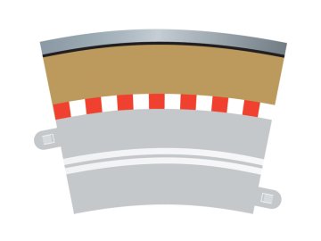 SCALEXTRIC - Zubehör Einfassung, Bordstein & Barriere - Kurve - R3.5 - 22.5 Grad außen, SCALEXTRIC C7019