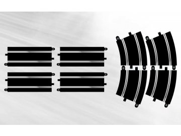 SCALEXTRIC - Track Extension Pack 7 - 4 X Straights & 4 X R4 Curves, Rozšíření trati SCALEXTRIC C8556,