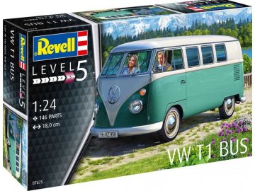 Revell - VW T1 Bus, Plastic ModelKit 07675, 1/24