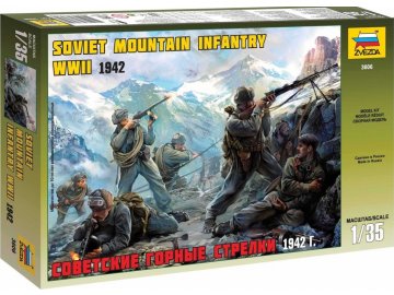 Zvezda - figurky sovětské horské jednotky WWII, Model Kit 3606, 1/35