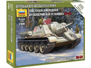 Zvezda - Soviet SU-122 self-propelled gun, Wargames (WWII) tank 6281, 1/100