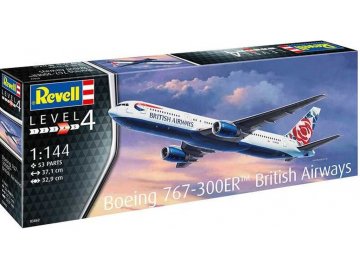 Revell - Boeing 767-300ER (British Airways Chelsea Rose), Plastikmodellbausatz 03862, 1/144