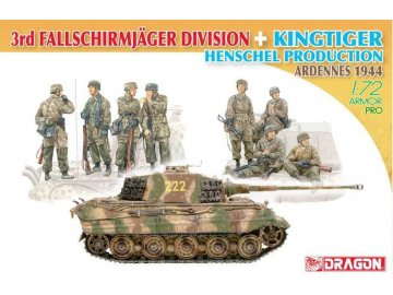 Dragon - 3rd Fallschirmjäger Division + Kingtiger Henschel Turret, Model Kit 7400, 1/72