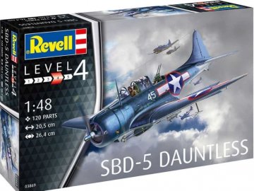 Revell - SBD-5 Dauntless Navyfighter, Plastikmodellbausatz 03869, 1/48