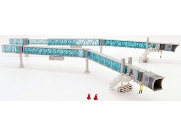 JC Wings - Passenger boarding bridge, 2 pieces per set, Boeing 737, blue, 1/200