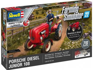 Revell - Porsche Junior 108 (Farming Simulator Edition), EasyClick traktor 07823, 1/24