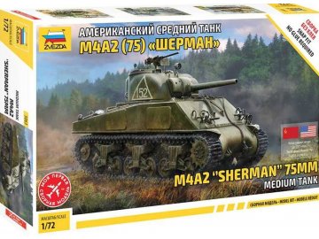 Zvezda - M4 A2 (75mm) Sherman, střední tank, Model Kit tank 5063, 1/72