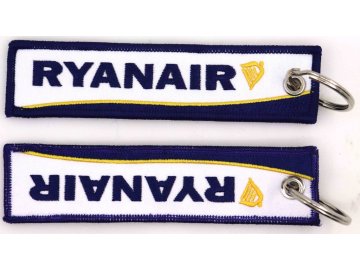 MegaKey - přívěsek "RYANAIR" - oboustranný, vyšívaný, 13 x 3 cm