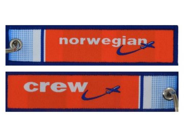 MegaKey - přívěsek "KEY-CREW-NORWEG"- oboustranný, vyšívaný, 13 x 3 cm