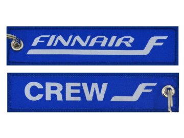 MegaKey - přívěsek "KEY-CREW-FINNAIR"- oboustranný, vyšívaný, 13 x 3 cm