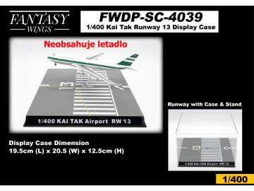 JC Wings - Stojánek - Diorama set - letištní runway - Hong Kong Kai Tak Airport, 1/400
