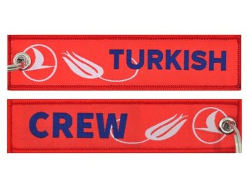 MegaKey - přívěsek "Turkish Airlines"- oboustranný, vyšívaný, 13 x 3 cm
