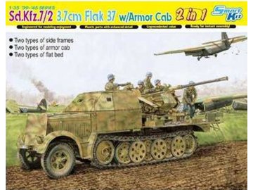 Model Kit military 6542 - Sd.Kfz.7/2, 3.7cm FLAK 37 w/ARMOR CAB (2 in 1) (SMART KIT) (1:35)
