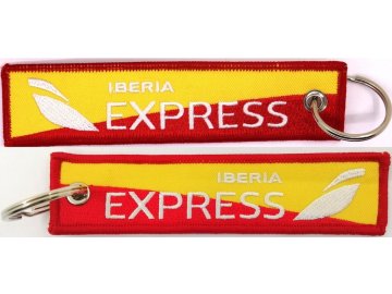 MegaKey - přívěsek "IBERIA EXPRESS"- oboustranný, vyšívaný, 13 x 3 cm