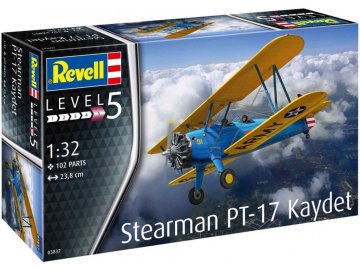 Revell - Stearman PT-17 Kaydet, Plastic ModelKit letadlo 03837, 1/32